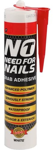 Multipurpose No More Nails, Heavy-Duty Mounting Adhesive, No Nails Strong Bond Glue for Wood, Ceramic, Metal & More, White Instant Grab Adhesive Mastic (1)