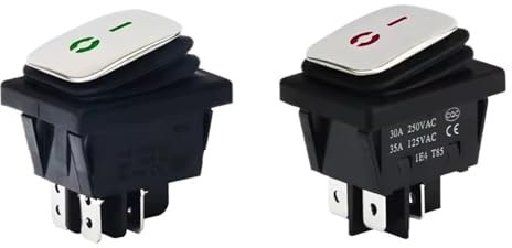 Interrupteur à bascule étanche KCD4 en acier inoxydable, marche/arrêt, DPST, DPDT, LED, 16 A, 30 A, 12 V, 24 V, 220 V(Yellow,16A_4PIN_220V)