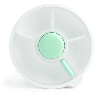 GoBe Kids Großer Snack-Spinner – wiederverwendbarer Snackbehälter mit 4 Fächern Spender & Schiebetür | BPA- und PVC-frei | spülmaschinenfest | kein Verschütten, auslaufsicher