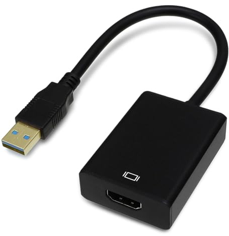 YUWJOOWEE USB zu HDMI Adapter, USB 3.0/2.0 zu HDMI Video Adapter, HD 1080P Video Grafikkabel Konverter für PC, U sb auf Hdmi Kabel Kompatibel mit Windows 11/10/8/7/MacOS