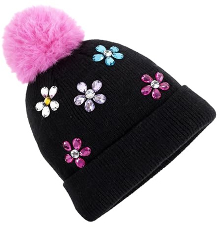 PinkSheep Cappello Invernale Caldo per Bambini Berretto per Ragazze con Accessori Decorativi, Cappello Lavorato a Maglia Morbido al Tatto per Bambini dai 4 ai 14 Anni, Accessori di Moda per Ragazze