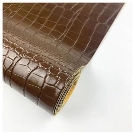 Cuero Adhesivo Para Tapizar Parches De Cuero De 50 X 137 Cm Con Estampado De Cocodrilo. Cinta De Reparación De Vinilo Autoadhesiva Para Sofás, Asientos De Coche Y Sillas De Oficina(Dark brown)