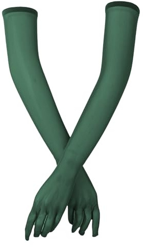 Rswnyirn Damen Opernhandschuhe Lang Transparent Vollfinger Handschuhe Nylon Abendhandschuhe Fäustlinge Abschlussball Party Cosplay Zubehör
