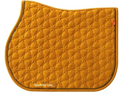QUARTERLINE Premium Satteldecke für Pferde - Stars Collection | Dressur & Springen | Atmungsaktiv, Stoßdämpfend, Elegante Farben, Pflegeleicht (Chai Tea Jump)