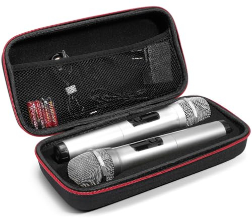 BESPORTBLE Microphone Case Hard Shell Storage Bag, Shockproof Carry Pouch for Wireless Mic and Digital Accessories, Small Protective Case with Zipper for Travel and Outdoor Use