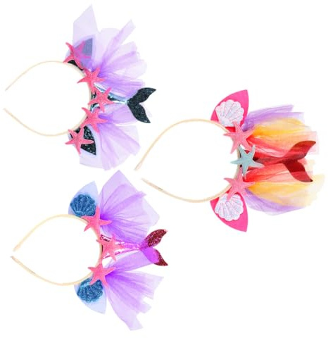 Gatuida 3stücke Haarreif für Junge Mädchen Meerjungfrau Strandparty Accessoires Bunt Haarband Meerjungfrau Damen Kinderhaarreif Meerjungfrauen-haarschmuck Strand-haarband
