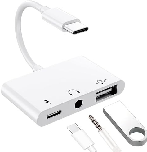 xruc 3 i 1 USB C till USB, USB-adapter Audio Connector Hörlurar PD-laddare, för andra enheter typ C