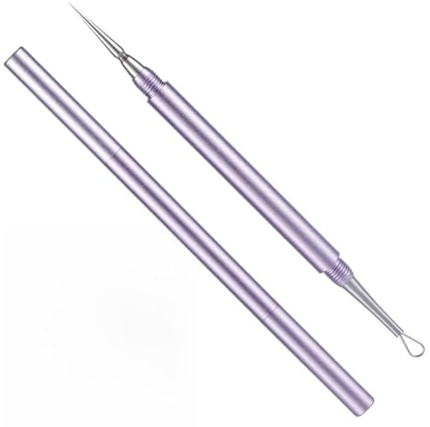 EJRUP Tire Comedon Point Noir, Picots, Antidérapant, Extracteur En Acier Inoxydable Pour Les Imperfections, L'Acné Et Les Points Blancs, Double Face, Doux Au Toucher, Violet