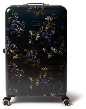 Ted Baker Midnight Bloom Case Large 79cm, Navy Floral, TSA, 122L | Hard Shell 4-Wheel Lightweight ABS with TSA Lock, Designer Luggage Travel Bag, Organised Interior