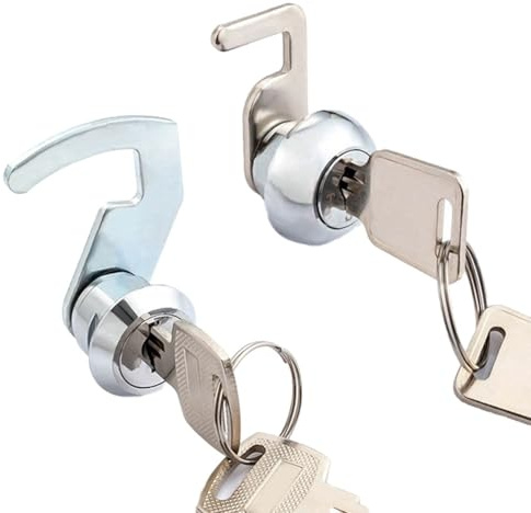 Eawfgtuw Serrure à came en alliage de zinc avec clip rapide pour tiroir de caisse enregistreuse, casier, armoire en métal, mallette de vol, distributeur automatique ou boîtes à outils, cylindre de
