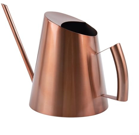Regadera de acero inoxidable de boquilla larga, regadera de diseño moderno, regadera resistente a la corrosión, para flores y plantas suculentas (1500 ml)