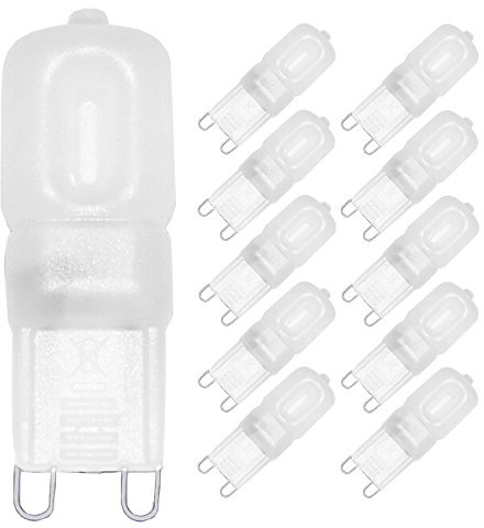 NCC-Licht 10 x Mini LED G9 2.5W = 20W 200lm 230V warmweiß 3000K Ersatz für Halogenleuchtmittel 20 Watt