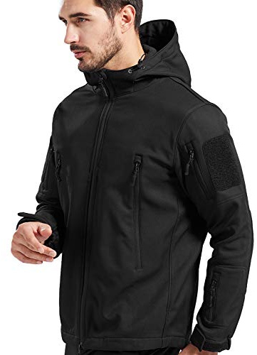 FFNIU Tactical Jacket for Men, Waterproof and Windproof Outdoor Work Soft Fleece Military Jacket
