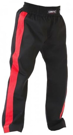 Cimac Kickboxing Trousers - 220g Martial Arts Trousers, Made of Polycotton, Lightweight with Elasticated Waistband, Suitable for Kickboxing, Fits Men, Women & Kids