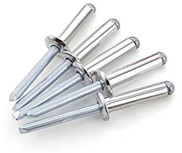 BOZONLI Blindnieten Set, Blindnieten Sortiment M2.4 × 5/6/8/10/12 mm Aluminium Pop Nieten 250-tlg