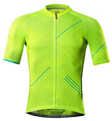 Santic Män Kortärmad Cykling Herr Cykeltröja För Män Cykel Topp Skjorta Fluorescerande Grön EU XXL