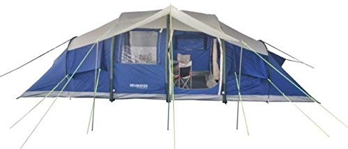 NEUMAYER - AUFBLASBARES Familien-Zelt - Air-Rise-Technik - Modell Tahiti - 2-4-6-8-Personen-Zelt - 7m x 2,8 m - 19,6 qm Grundfläche - 2 getrennte Schlafkabinen + Aufenthaltsraum mit 2m Stehhöhe…