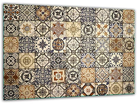 TMK, Skärbräda glas 30 x 22 med motiv mosaik skärplatta, spis täckplatta dekorativt glas