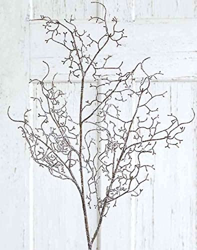 artplants.de Künstlicher Haselnusszweig YAURELIS, gefroren, braun-weiß, 110cm - Kunst Haselnusszweig