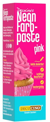 DECOCINO Neon Lebensmittelpaste pink Lebensmittelfarbe