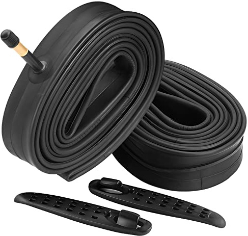 FANSPRO 2 Pack 700 x 35-43c Road Bike Inner Tubes, 48mm Schrader Valve Premium Quality Butyl Inner Tube with 2 Tire Levers