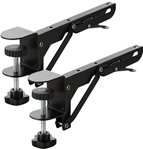DOITOOL Supporto Tastiera PC, Staffa Supporto Vassoio Pieghevole Tastiera - Scorrevole Distanziale Ferro per Computer Sottopiano Scrivania Tavolo Scaffale Morsetto Mouse con C-Clip