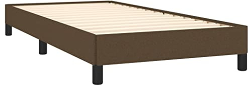 Tidyard Sängram, säng, gästsäng, stoppad säng, hotellsäng, ungdomssäng, sängram, lamellram, sovrumssäng, ramsängram, seniorsäng, ungdomssäng, futonsäng, 90 x 200 cm (B x L) tyg, mörkbrun