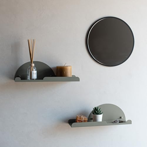 MILUKA Baldas Pared con Perchero | Set 2 Estante Color Verde 35 cm con Colgador | Estante Dormitorio Infantil, Estante Baño, Cocina, Recibidores de Entrada o mesita de Noche (Verde)