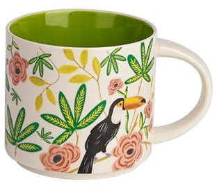 Tasse Fleur 450ml Mug Tasse The Tasse a Cafe Tasse Ceramique Convient à un Usage Quotidien à La Maison (Vert Clair)