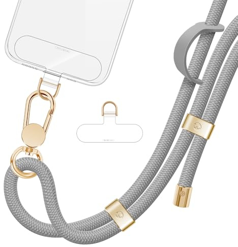 ROCONTRIP Phone Lanyard Crossbody Phone Strap Premium Neck Strap Adjustable Phones Lanyard with Upgrade Metal Buckle and 2 TPU Tether Tabs Compatible with Most Smartphones
