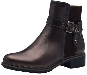 Tamaris Bottines à talon bloc pour femme, Métal mocca, 37 EU