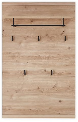 Stella Trading Sonos - Pannello appendiabiti in legno massiccio certificato FSC, con ganci affidabili da parete per giacche e borse, 80 x 128 x 30 cm (larghezza x altezza x profondità)