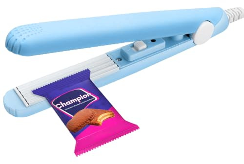 Mini sellador térmico para bolsas de alimentos, mini máquina de sellado portátil para bolsos, hoja térmica Smart Control para almacenamiento impermeable de alimentos (azul)