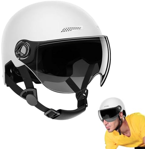Casque Trottinette Electrique Adulte, Casque Vélo Électrique avec Visière, Highly-Protective Unisex Casques De Cyclisme, pour Vélo, Trottinette, Skateboard, Motos, Taille Réglable Convient 54 62CM