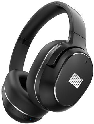 Chillitech M9 Hybrid Active Noise Cancelling Wireless Headphones - 45mm Drivers, Hi-Res Sound, 65H Playtime, Comfortable, Foldable & Adjustable Headband, Bluetooth Headphones with Microphone (Black)