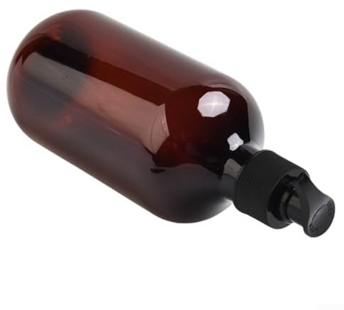 4 x Sprühflaschen, wiederverwendbar, Handpumpe, Spenderflasche, Badezimmer, Duschgel, Shampoo, 500 ml (braun)