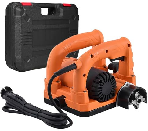 Fablestoryem Fresadora de Hormigón, Fresadora Profesional de 5800W/6800W para Muros, Fresadora de Escayola, Fresadora de Pared Yeso, 125mm de Ancho de Fresado, Profundidad Ajustable de 1-4mm,6800W