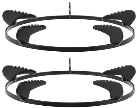 Soporte para Estufa de Cocina 2 Piezas de Hierro Negro | Quemadores Cocina Gas, Estabiliza Wok y Sostiene Sartenes de Fondo Redondo