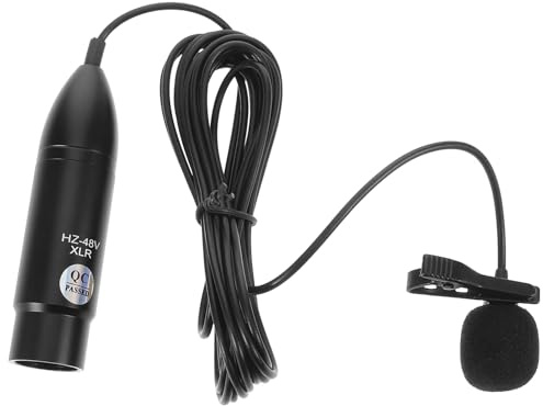 TOYANDONA 48v XLR 3-pin Ansteckmikrofon mit Nierencharakteristik Schwarz | Metall, Schaumstoff und Kunststoff, Plug And Play für Liveübertragungen und Aufnahmen