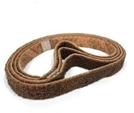Zjpgcsdsc Bandes de Ponceuse 4 pièces 762 * 25mm Non-tissé en Nylon résistant à l'étirement Bande Abrasive Abrasive grossière à Fine métal Plastique Rayure ébavurage(Brown)