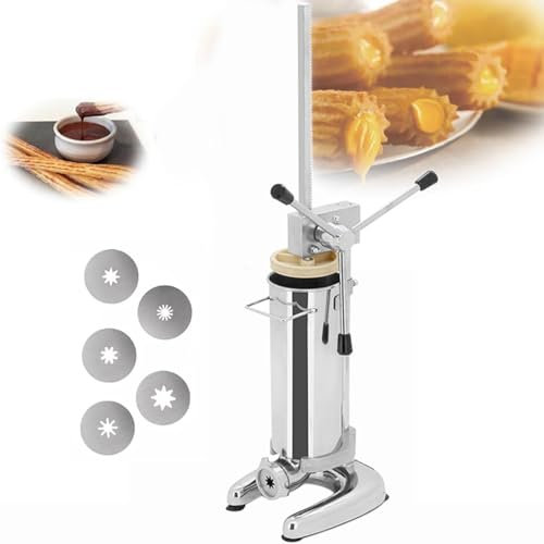 LYFDPN Commercial Churro Machine Manual, Spanish Doughnut Crank Maker, Stainless Steel Vertical Professional (3l)
