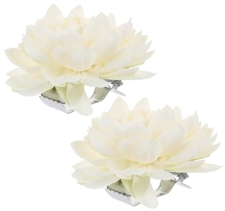 TOGEVAL Embrasses de Rideaux en Plastique et Métal Pince pour Rideaux à Fleurs Artificielles Lot de 2 Faciles à Clipser Blanc pour Maison et Hôtel