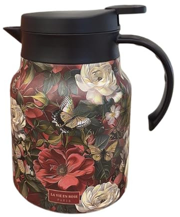 Jarra caliente líquidos, flores de té, acero inoxidable, 6,5 x 4,33 cm, con preparación de cerveza, 1000 ml, perfecto para familia, amigos y uso en casa