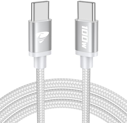 Cavo USB C USB C,100W 5A Cavetto Caricatore Ricarica Rapida Usbc 2M Filo Caricabatterie Carica Nylon Cavo Type C to Type C per iPhone 15 16 Pro Max/Plus iPad Pro/Air MacBook Galaxy S23 S22 S24