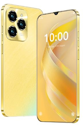 Téléphone déverrouillé, Écran de 6,3 pouces, smartphone 4G - LTE FDD TDD, double caméra, 2GBRAM, 16GBROM, extension 128GB, double carte SIM, convient aux utilisateurs débutants (1, gold)