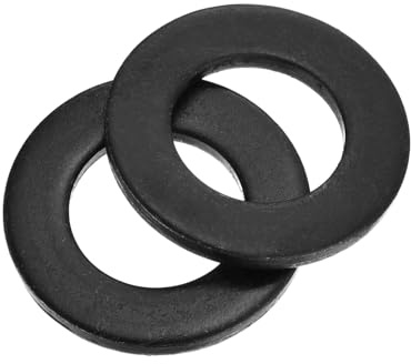 sourcing map Lot de 20 rondelles plates en acier au carbone, M18 x 34 x 3 mm, rondelles noires oxydées de grade 8.8, joints d'étanchéité plats pour réparation de vis, boulons, machines, construction