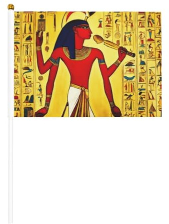 Ancient Egypt Tribe Series Lot de 6 petits drapeaux à main pour défilés, Mardi Gras, bannière personnalisée