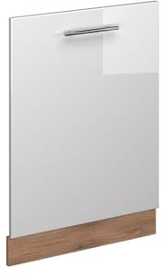 Vicco Façade de Lave-Vaisselle Fame-Line, Blanc Haute Brillance, 60cm | Façade en MDF · Sans plan de travail · Adapté à la façade de cuisine · Librement combinable · Intégration facile