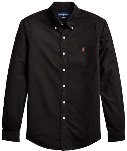 POLO RALPH LAUREN Herren-Hemd, langärmelig, schmale Passform, Oxford-Stoff, Knopfleiste