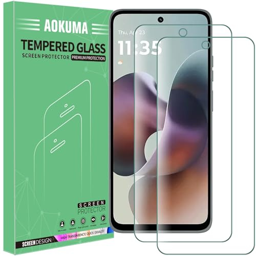 AOKUMA für Motorola Moto G56 Panzerglas, 2 Stücke, Schutzfolie kompatibel mit Moto G56 5G, Premium Panzerfolie mit 9H Härte, Anti Kratzer Schutzglas, Splitterfest,Anti-Bläschen